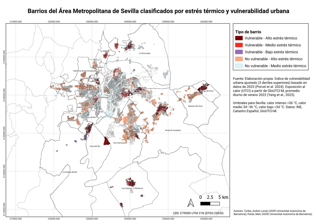 Sevilla, 457.000 personas en barrios vulnerables expuestos al calor